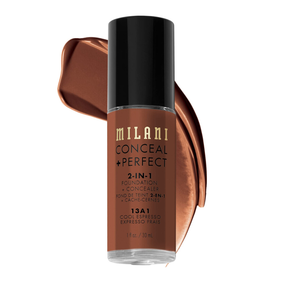 Milani Conceal + Perfect Liquid Foundation - Cool Espresso  1 Fl. Oz.