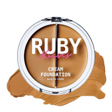 Ruby Kisses 3D Face Creator Cream Foundation & Concealer 12 Hours Long Lasting Medium to Full Coverage Non-Greasy Ideal for Makeup & Con