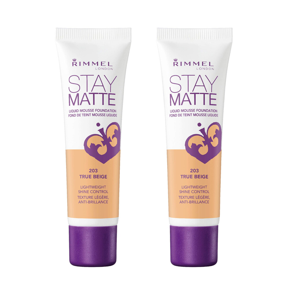 Rimmel  Stay Matte Foundation  True Beige 2 Count (Pack of 1)