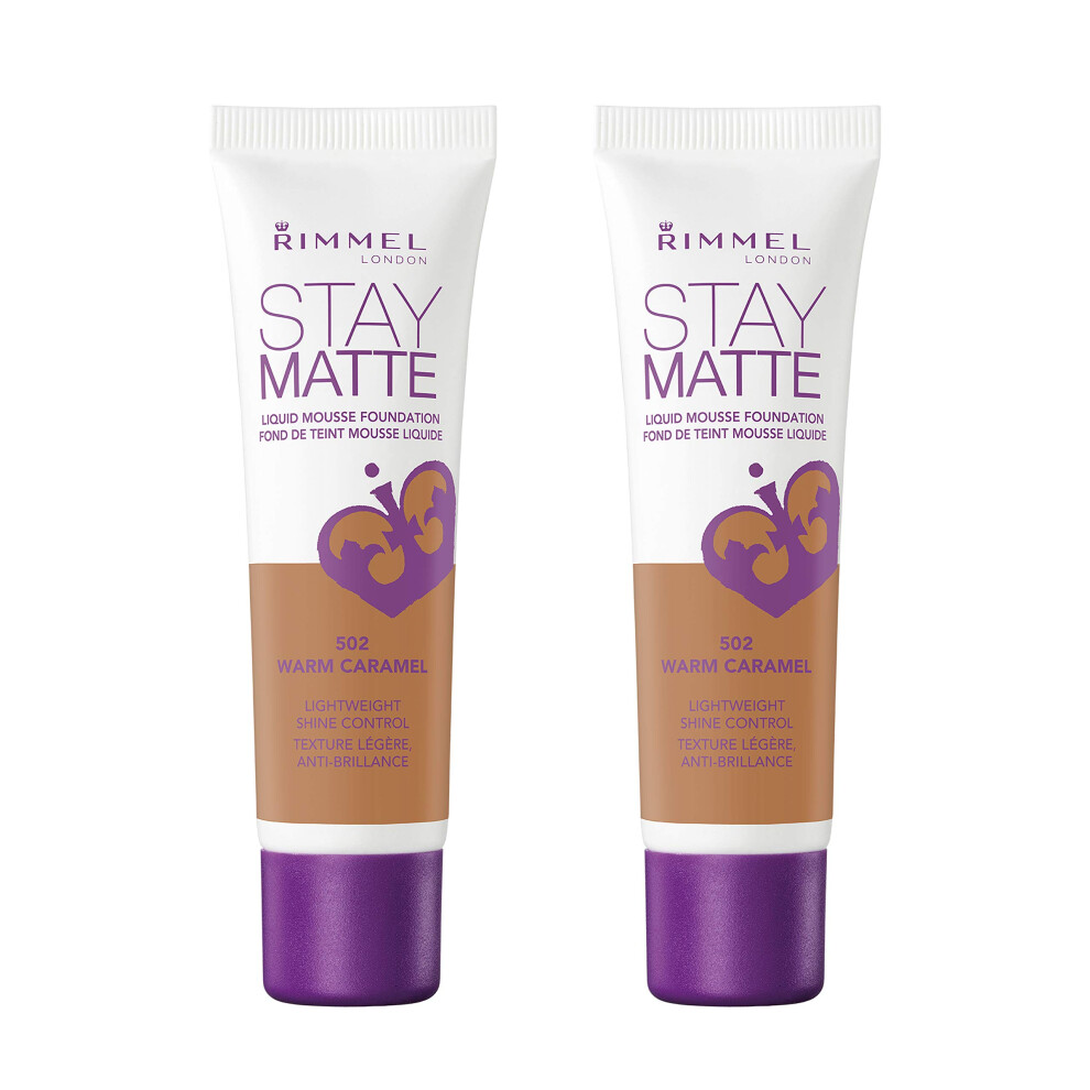 Rimmel  Stay Matte Foundation  Warm Caramel 2 Count (Pack of 1)