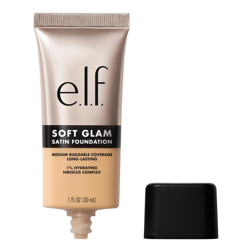 e.l.f. Soft Glam Foundation  Medium Coverage  Long-Lasting & Buildable Foundation For A Smooth  Satin Finish  Vegan & Cruelty-Free  24 Light