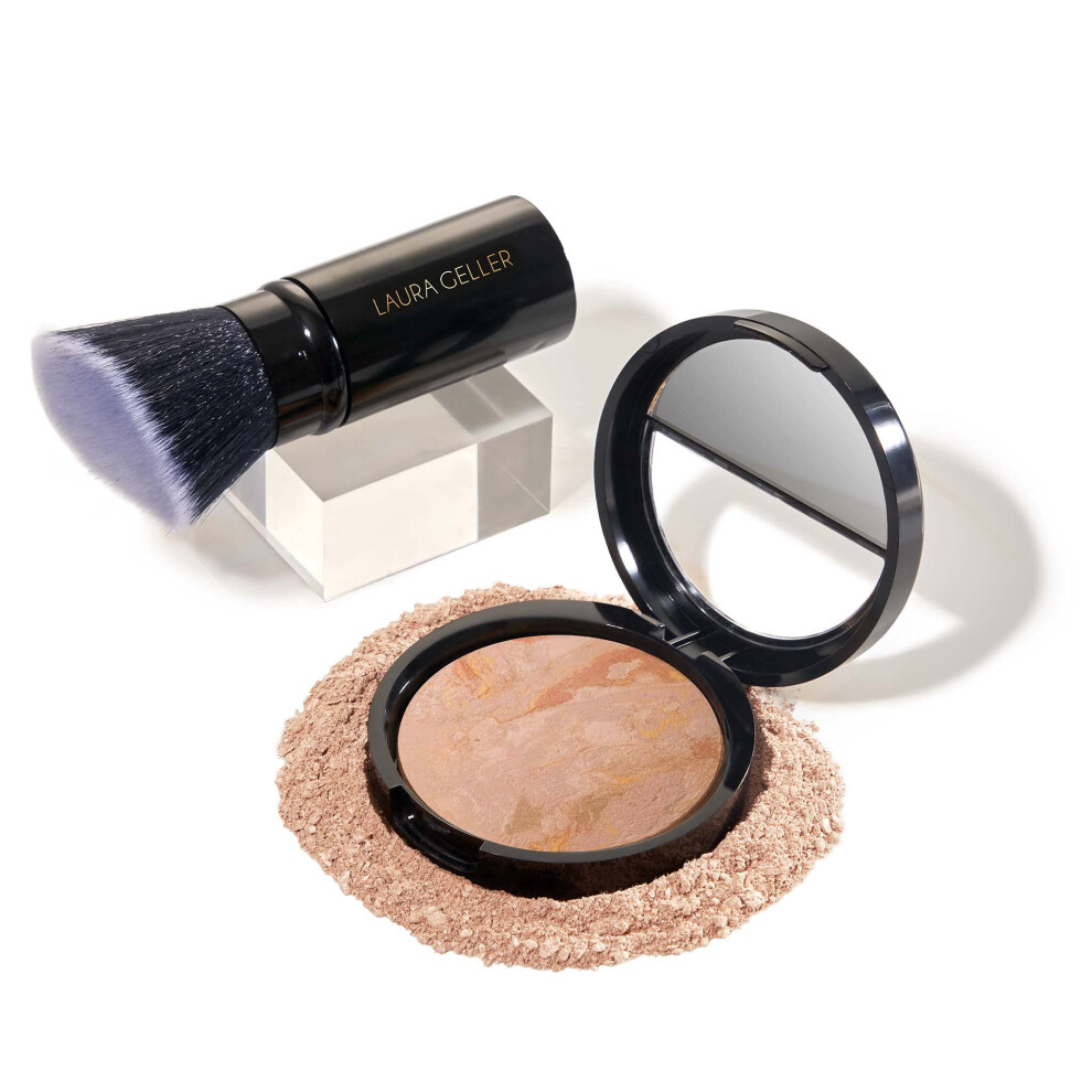 LAURA GELLER NEW YORK Baked Balance-n-Brighten Foundation with Kabuki Brush Makeup Set  Fair