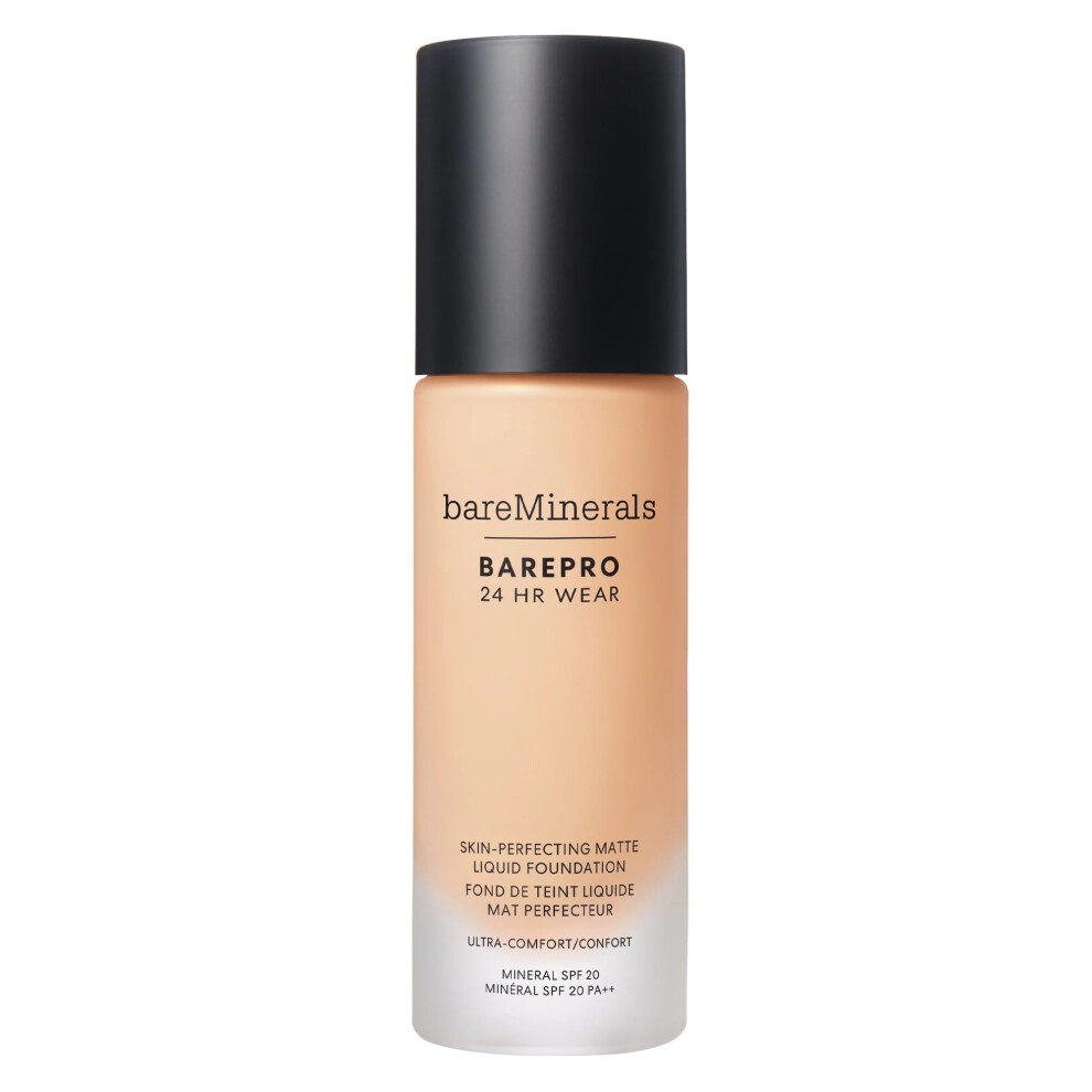 bareMinerals Barepro 24HR Wear Matte Liquid Foundation Mineral SPF 20  Full Coverage Matte Finish  Breathable Makeup for Face  Vegan (Fair 1