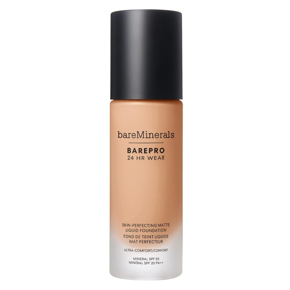 bareMinerals Barepro 24HR Wear Matte Liquid Foundation Mineral SPF 20  Full Coverage Matte Finish  Breathable Makeup for Face  Vegan (Med. 3