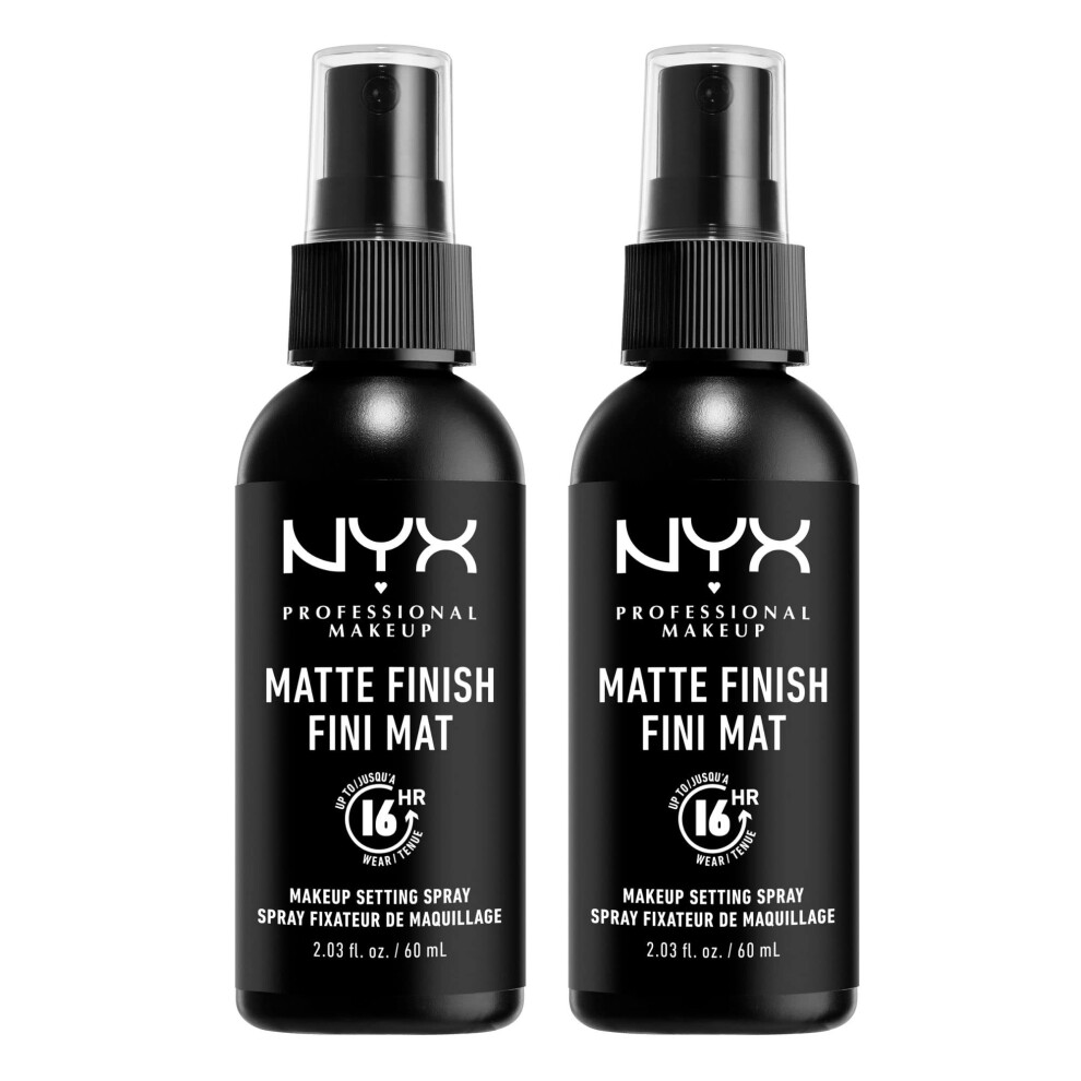 NYX PROFESSIONAL MAKEUP Makeup Setting Spray - Matte Finish (Pack Of 2)  Vegan Formula (Packaging May Vary)