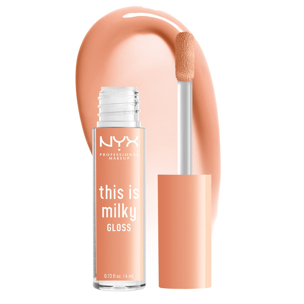 NYX PROFESSIONAL MAKEUP This Is Milky Gloss  Vegan Lip Gloss  12 Hour Hydration - Milk & Hunny (Sheer Light Honey)