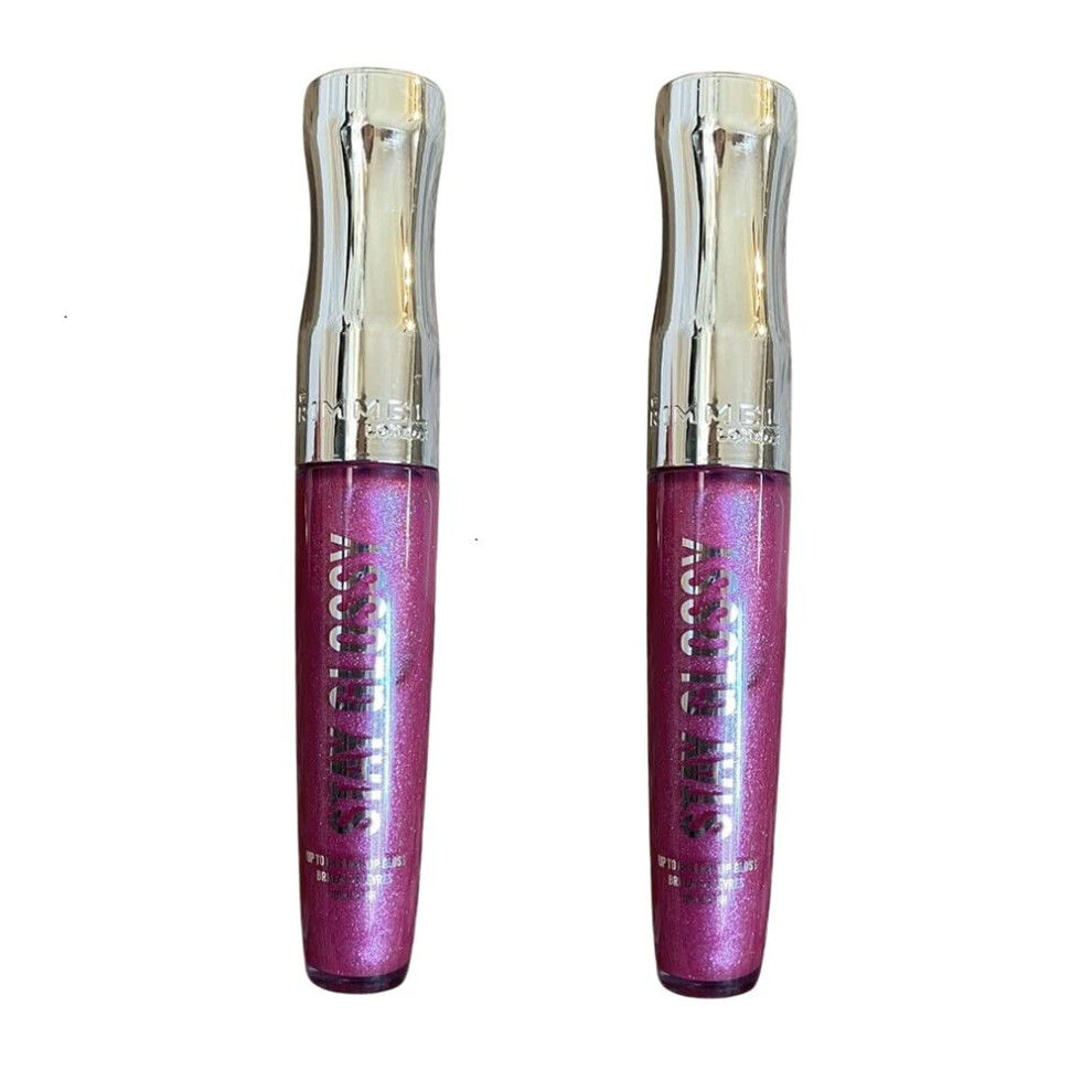 Pack of 2 Rimmel Stay Glossy 6HR Lip Gloss  Grapevine Groove # 185