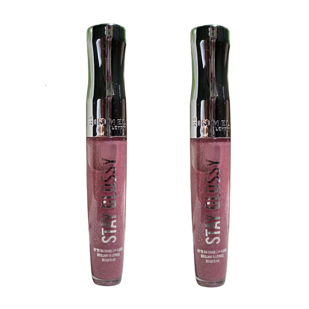 Pack of 2 Rimmel Stay Glossy 6HR Lip Gloss  Stay My Rose # 160