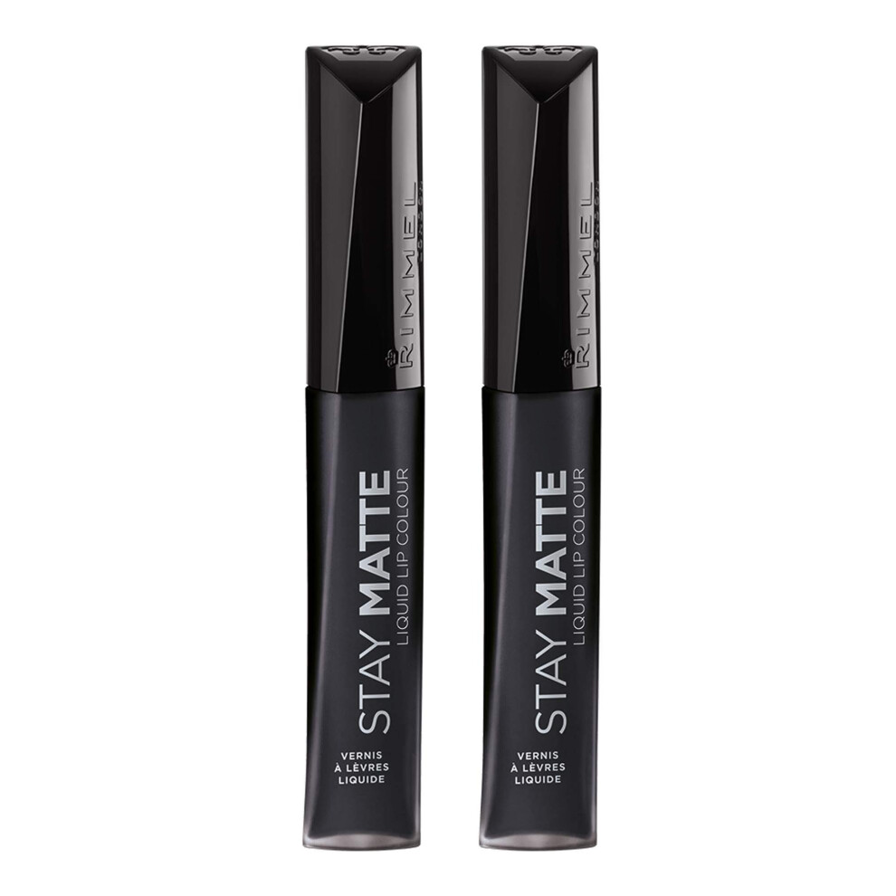 Rimmel Stay Matte Liquid Lip Color  Pitch Black  0.21 Fl Oz  Pack of 2