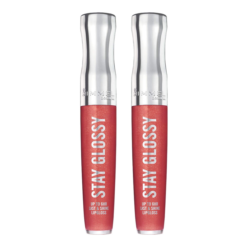 Rimmel Stay Glossy 6HR Lip Gloss  All Day Seduction  0.18 Fl Oz (Pack of 2)