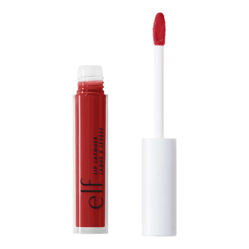 e.l.f. Lip Lacquer  Nourishing  Non-Sticky Ultra-Shine Lip Gloss With Sheer Color  Infused With Vitamins A & E  Vegan & Cruelty-Free  Cherry