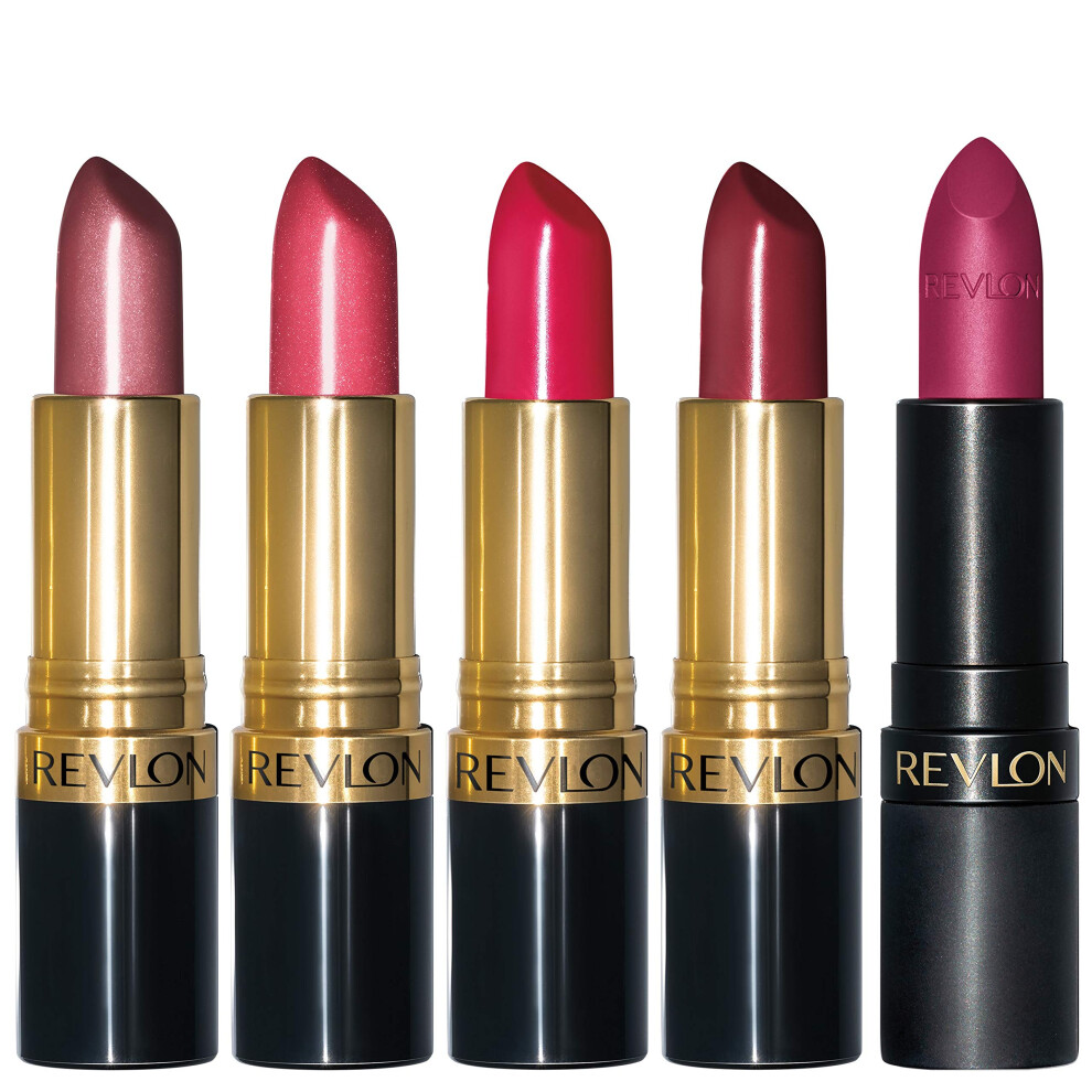 REVLON Lipstick Set  Super Lustrous 5 Piece Gift Set  Multi-Finish  Cream Pearl & Matte  Pack of 5