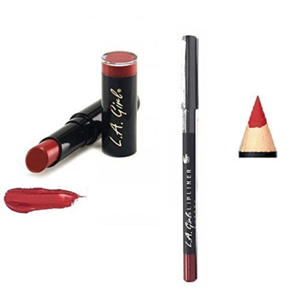 L.A. Girl Matte Velvet Lipstick GLC809 With GP502 Lip liner Lip Kit