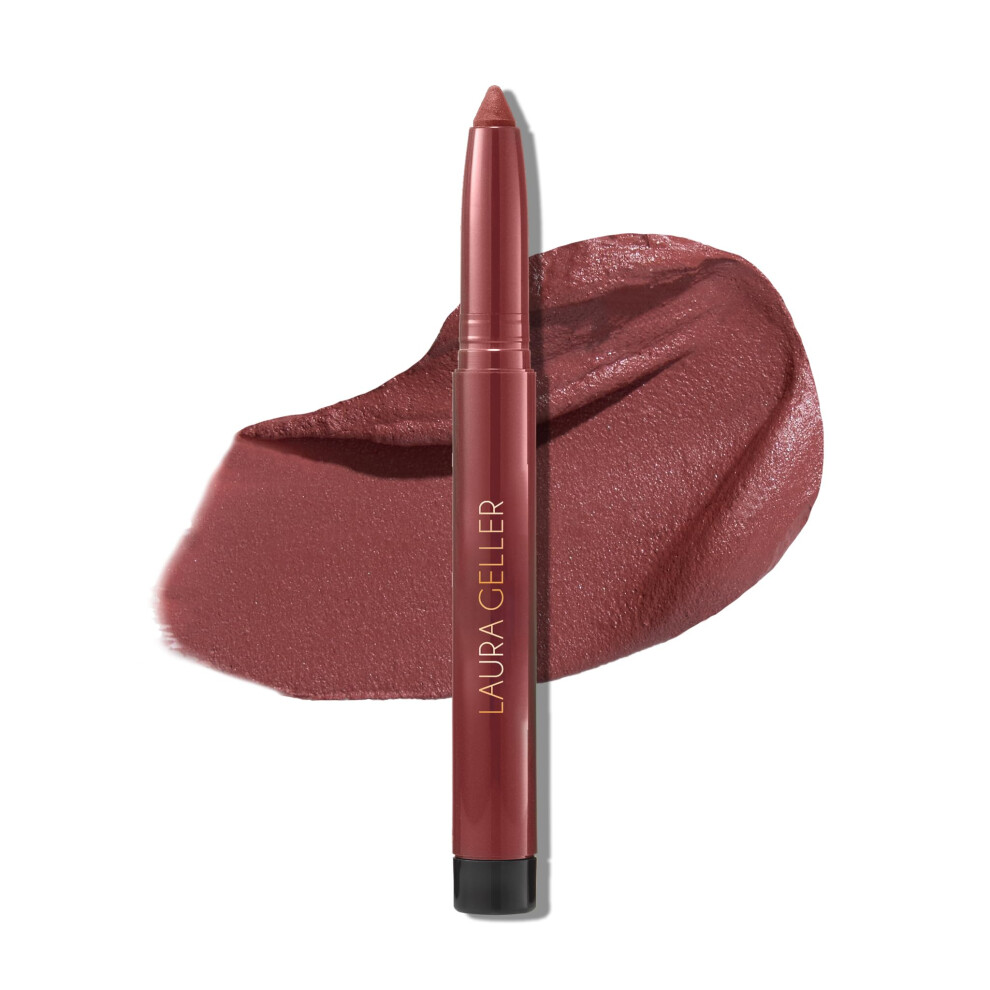 LAURA GELLER NEW YORK Kajal Longwear Matte Lip Color | Transfer Proof Nourishing Formula with Built In Sharpener| Mulberry