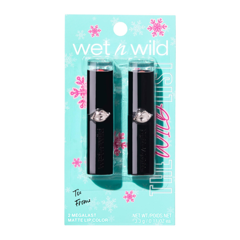 wet n wild The Wild List Mega Last Matte Duo | Stoplight Red & Mochalicious | Holiday Gift Sets | Stocking Stuffers