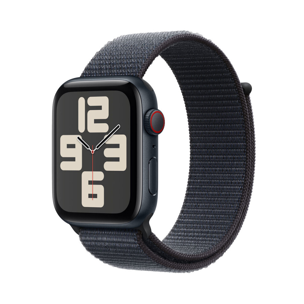 Apple Watch SE (GPS + Cellular) - 2nd generation - 40 mm - midnight aluminium - smart watch with sport loop - soft doubl