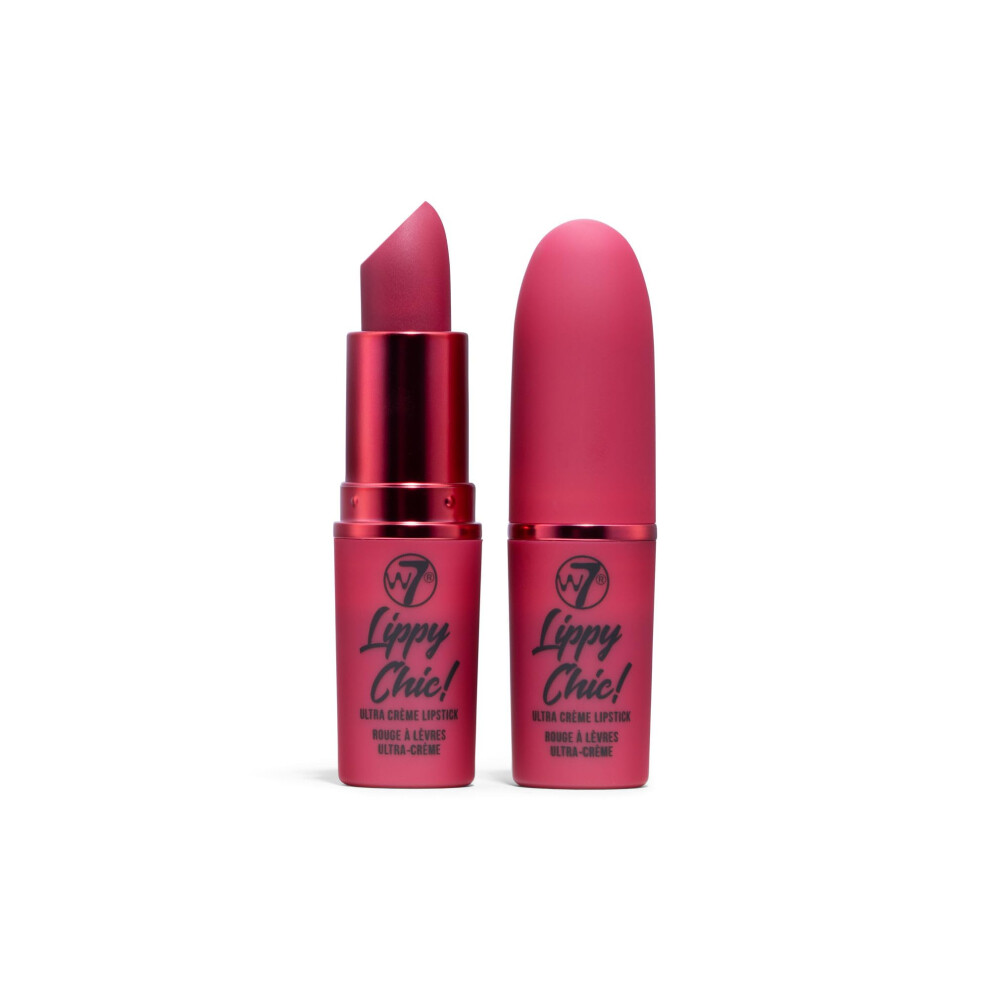 W7 Lippy Chic Ultra Creme Lipstick - 2Pcs - Semi-Matte Formula - Creamy & Pigmented  Lightweight Finish (Back Chat) - Pink