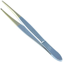 Pinzas Camila Solingen CS32 3 1/2" Acero Inoxidable Alemán, Grado Quirúrgico, Punta Dorada