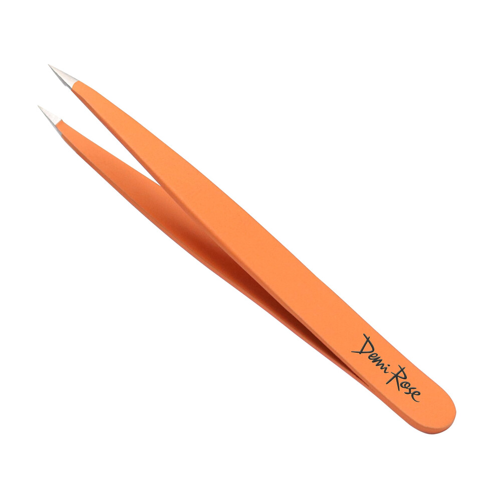 Demi Cosmetics Demi Rose Pointed Tweezers Precision - Stainless Steel Needle Nose Tweezers For Women Facial Hair - Fine Point Tweezers For Splinter Removal