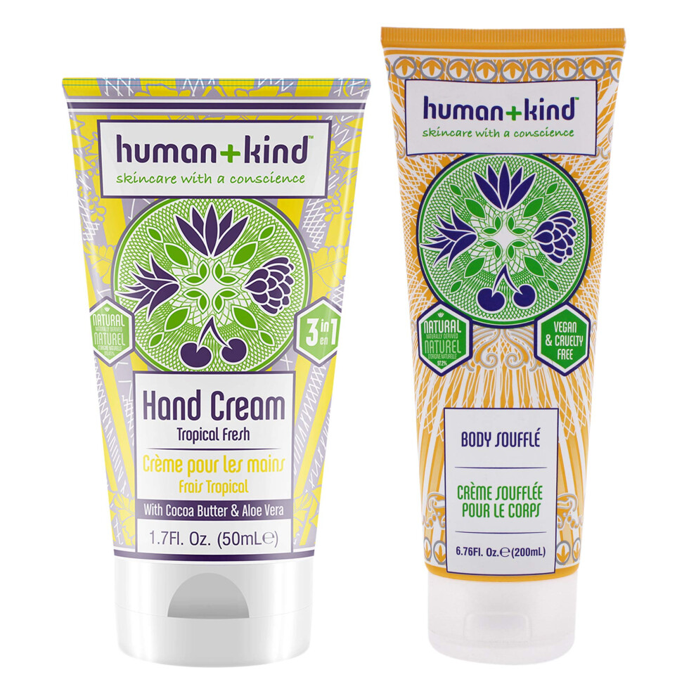 Human+Kind Hand-Elbow-Feet Cream - Tropical Fresh and Body Souffle - Tube Kit Unisex 2 Pc-image-OPC-PFNHNTK-NEW
