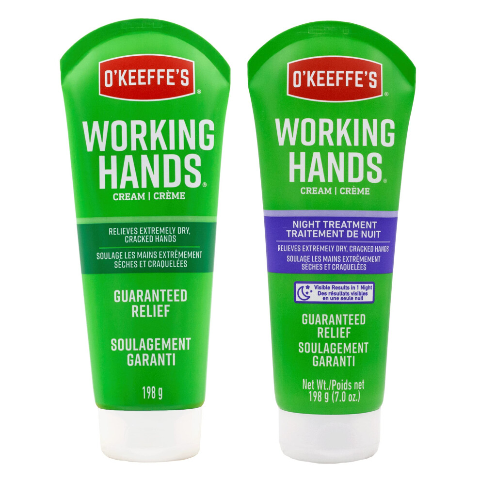 O'Keeffe's Working Hands Hand Cream; 7 oz Tube and Night Treatment Hand Cream; 7 oz Tube