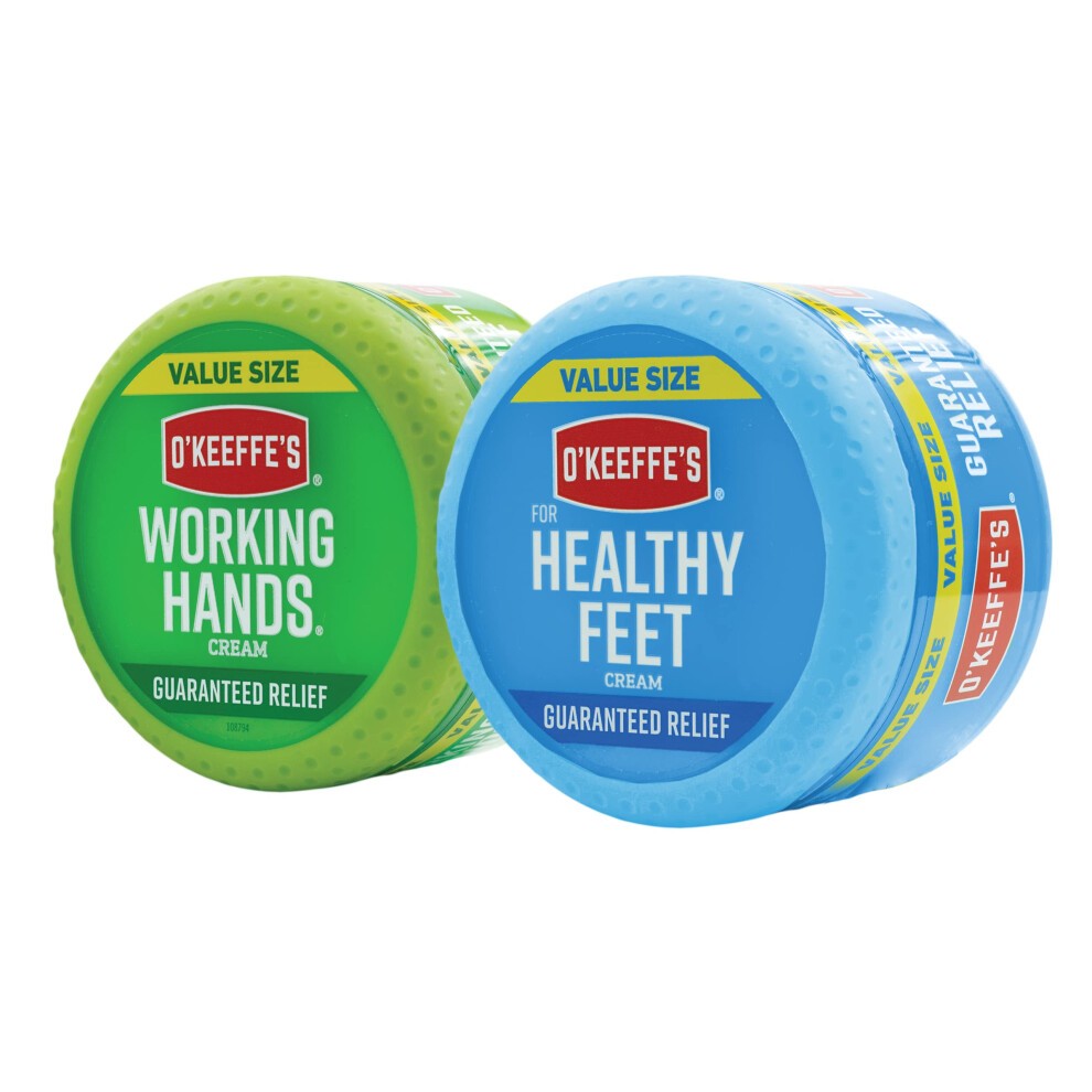 O'Keeffe's Working Hands Hand Cream  6.8 Ounce Jar and Healthy Feet Foot Cream  6.4 Ounce Jar