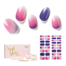 Nailog Semi Cured Gel Nail Strips 34 db | Tarts krmlakk matricacsomagolsok fnyes gl bevonattal | a Dustnl