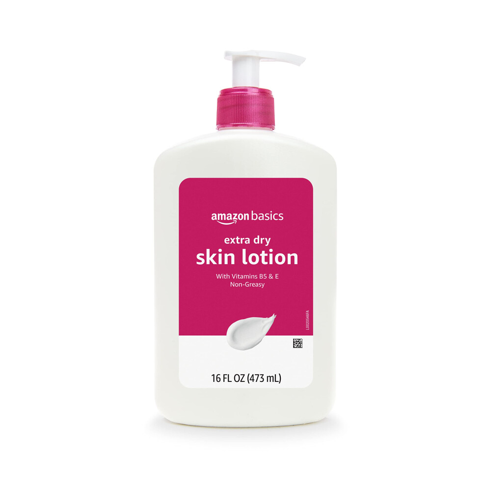 Amazon Basics Extra-Dry Skin Lotion with Vitamins B5 & E  Clean Scent  16 fl oz (Previously Solimo)