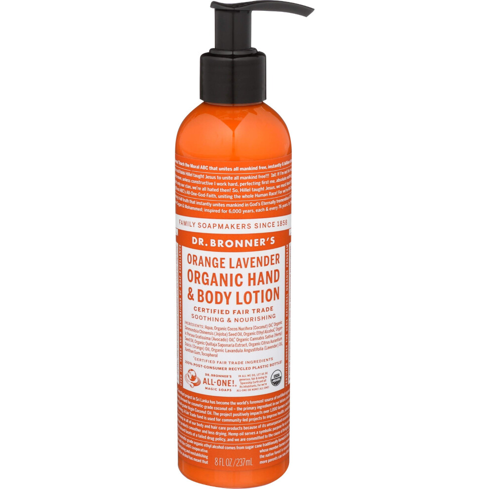 Dr. Bronner's  Lotion Orange Lavender Organic  8 Fl Oz