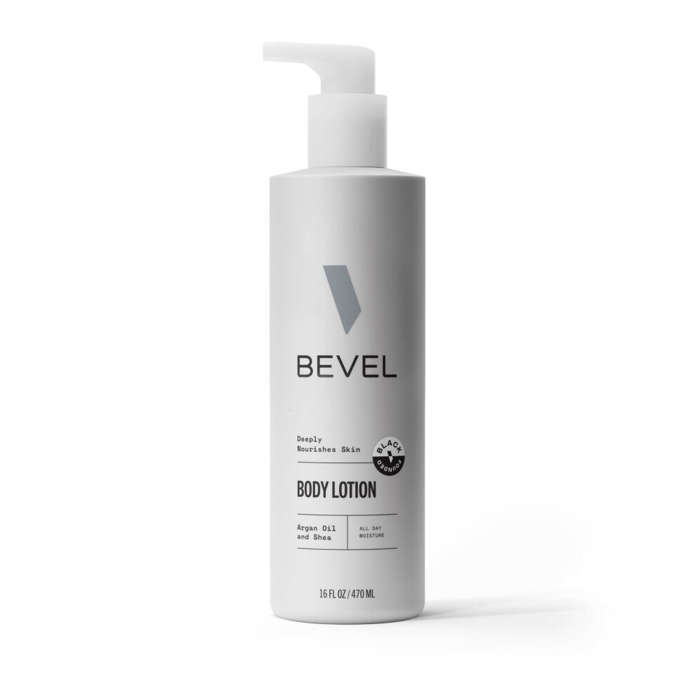 Bevel All Day Body Lotion for Men - Lightweight Shea Butter & Argan Oil, Fast Absorbing, Softens & Smoothes Skin 16 oz (800401)