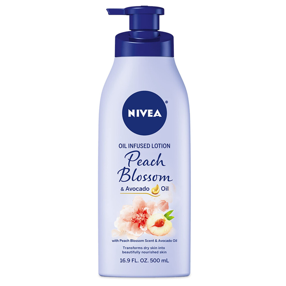 Nivea Oil Infused Peach Blossom and Avocado Oil Body Lotion  Non-Greasy Peach Blossom Scented Lotion Moisturizes for 24+ Hours  16.9 Fl Oz P