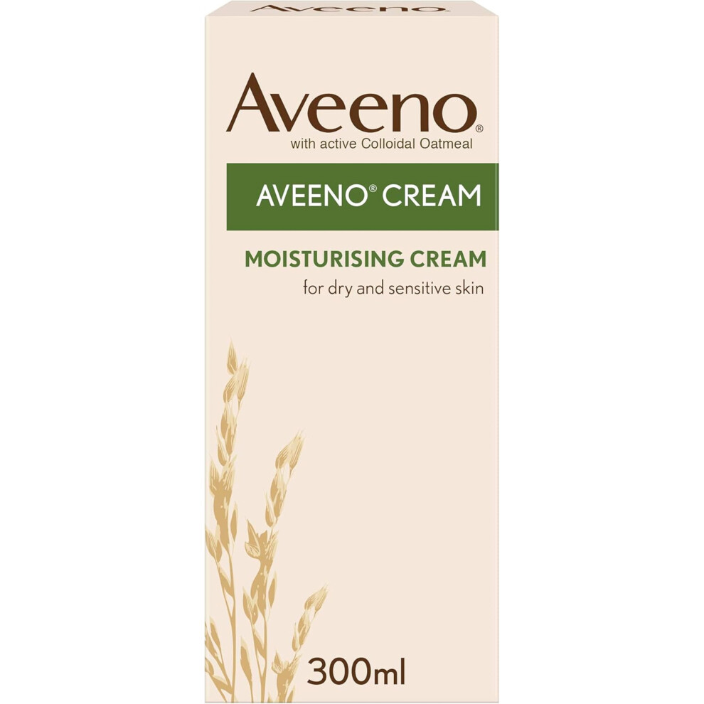 Aveeno Moisturising Cream (1x 300ml)  Nourishing Body Lotion with Hydrating Colloidal Oatmeal  Full Body Moisturiser for Dry and Sensitive S