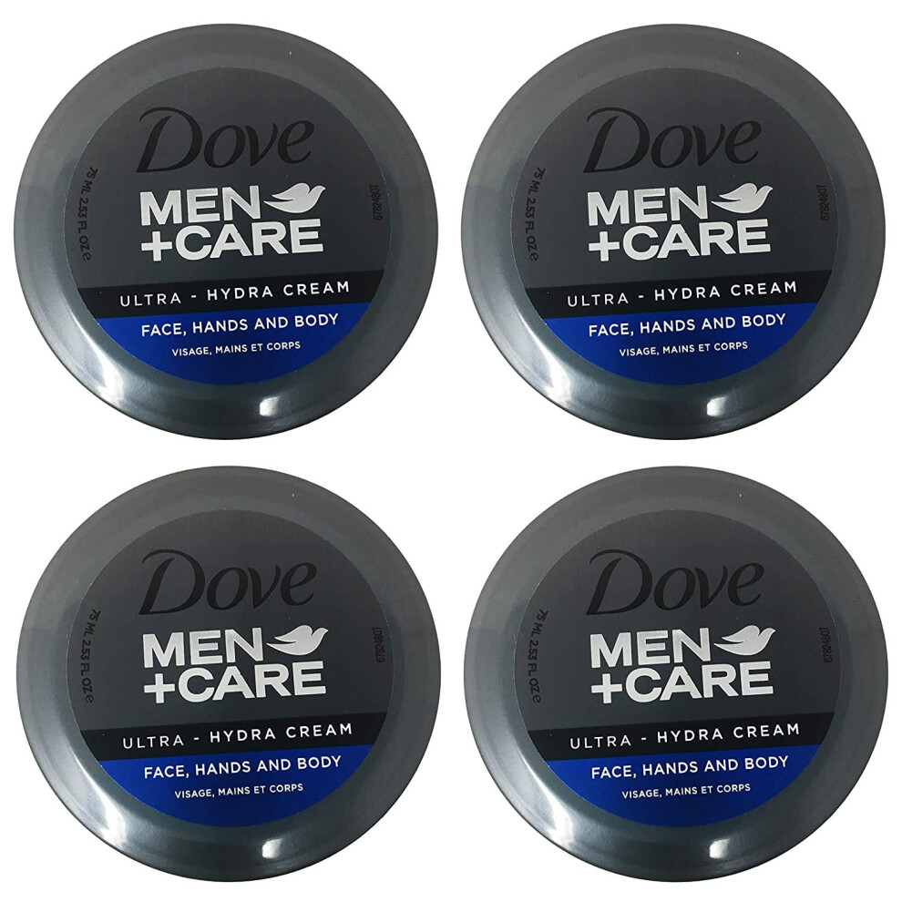 Dove Men+Care Ultra-Hydra Cream with 24 Hour Moisturization  2.53 FL OZ (Pack of 4)