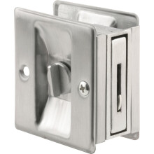 Prime-Line N 7161 Pocketdeur Privacy Lock met Trek - Vervang Oude of Beschadigde Deursloten Snel - Satijn Chroom (Enkele Verpakking)
