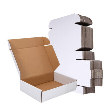 CH-BOX 50 Pack 9x6x2'' Small Shipping Boxes Corrugated Cardboard Mailers for Business White (CM962)