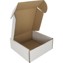 CH-BOX 5x5x2'' Wellpappe-Versandtaschen, 25er-Pack, Versandkartons aus Karton, wei    (CM552-25)