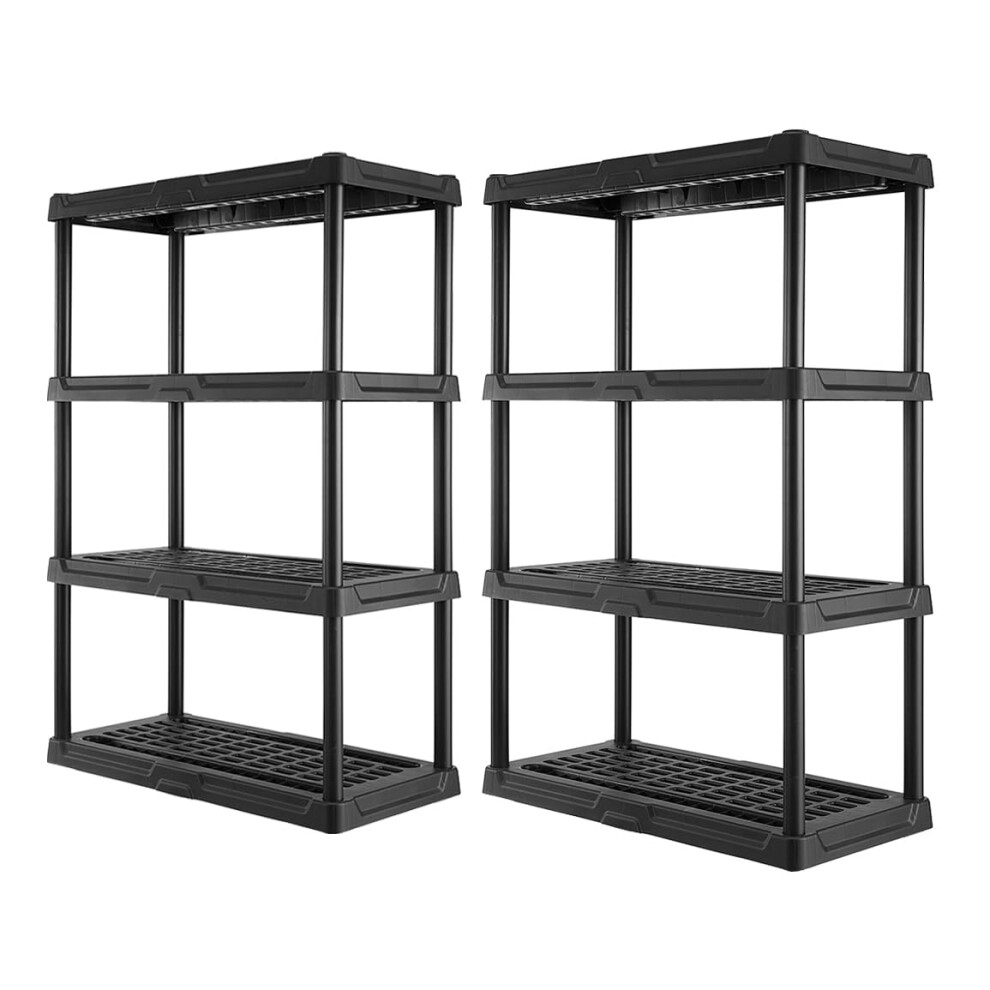 BLACK+DECKER  4-Tier Heavy Duty Ventilated Storage Shelf  150 lbs/Shelf (56 H x 36 W x 18 D)  Plastic Shelving Unit (4-Tier 2 Pack)