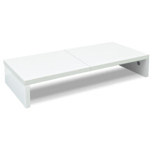 TEAMIX 20 tommer hvidt sk?rmstativ Riser Wood Desktop-stativ til pc/TV/laptop/printer Hvidt sk?rmstativ med opbevaringscomputerstativ med tastatu