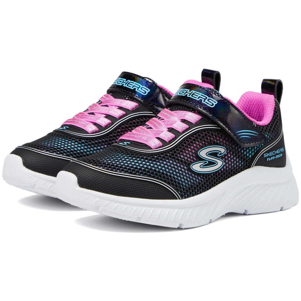 Skechers Girls MICROSPEC Plus Sneaker  Black/Multi  3 Little Kid