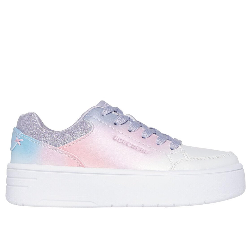 Skechers Girls Court HIGH-Ombre Oasis Sneaker  White/Multi  13.5 Little Kid