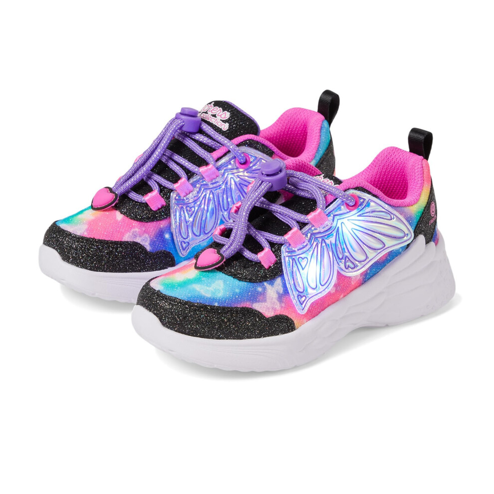 Skechers Girls Dream Racer Sneaker  Black/HotPink  12.5 Little Kid