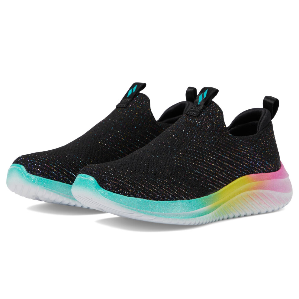 Skechers Girls Ultra Flex 3.0 Sneaker  Black/Multi  4 Big Kid