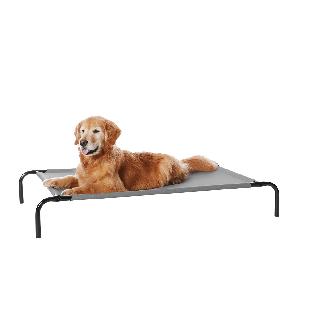 Amazon Basics Cooling Elevated Dog Bed with Metal Frame  Large  51 x 31 x 8 Inches  Grey