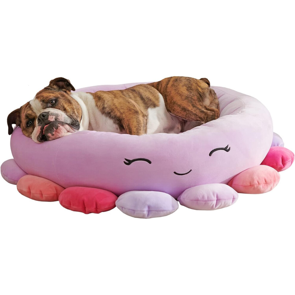 Squishmallows 24-Inch Beula Octopus Pet Bed - Medium Ultrasoft Official Squishmallows Plush Pet Bed