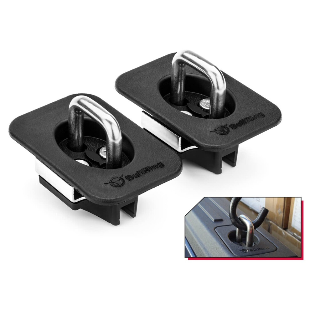 Bull Ring Flush Fit Retractable Truck Bed Tie Down Anchors Compatible with 1998-2014 Ford F150  1998-2016 Ford F250 & F350 Super Duty Trucks