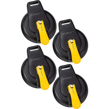 STANLEY S4004 Schwarz/Gelb Vakuum-Saugnapf - Schwerlast (200 lb Tragfähigkeit), 4er Pack