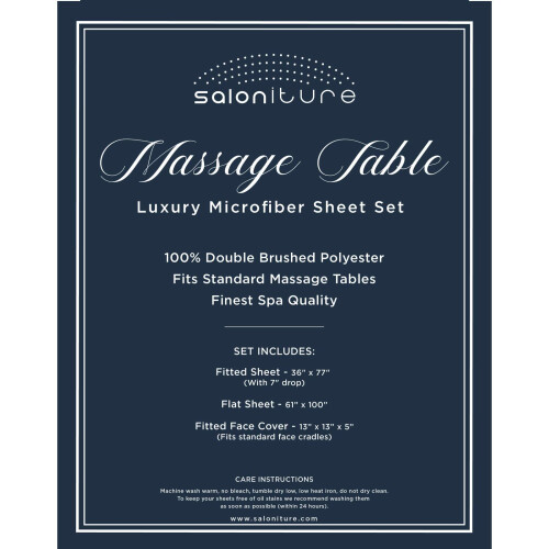 Ensemble de Draps en Microfibre pour Table de Massage Saloniture - Noir 2