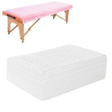 20 PCS Engångs Massagebordsark Non Woven SPA Bäddöverdrag Polypropylen 31" x 70" Tunn, Inte Vattentät (Vit)