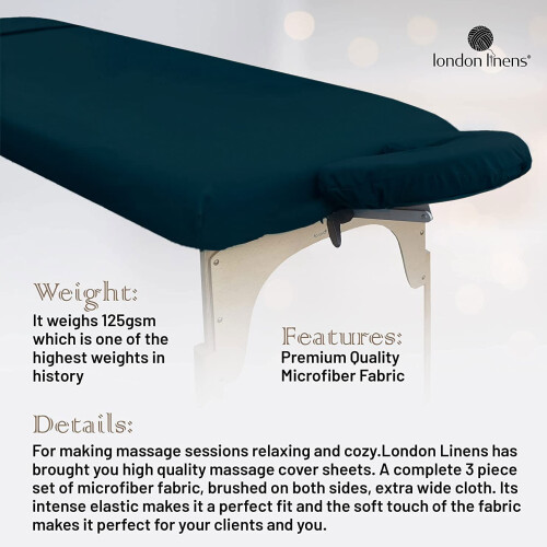 LONDON LINENS Ensemble de Draps de Table de Massage en Microfibre - 3 Pièces 1