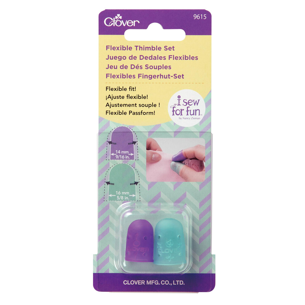 Clover I Sew for Fun Flexible Set Thimble  purple and blue 2